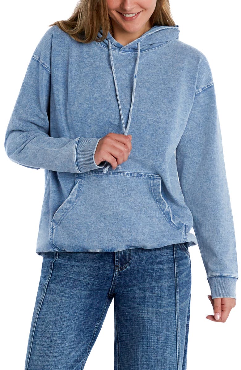 Wash Lab Denim Denim Hoodie, Alternate, color, Knit Blue