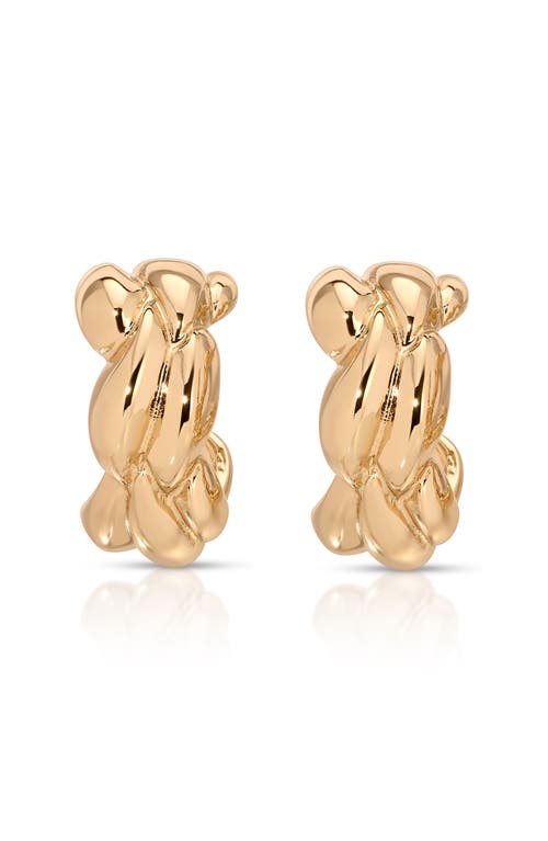 Ettika Textured Wave Hoop Earrings