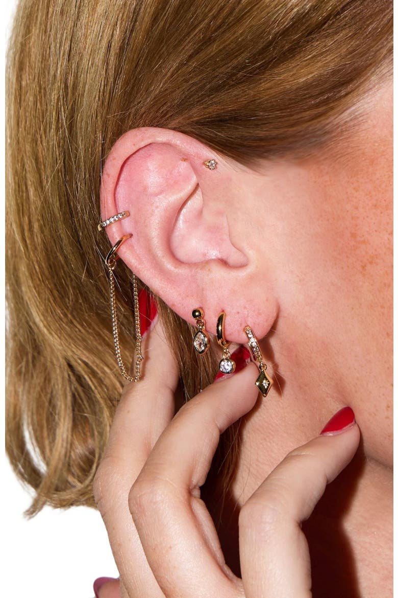Dainty Earrings Set, Alternate, color, Assorted Gold