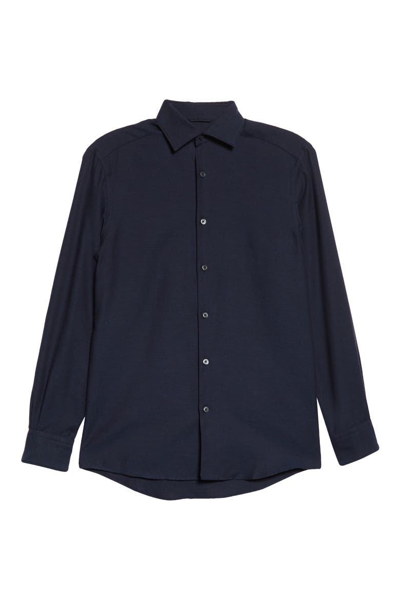 Cashco Cotton & Cashmere Button-Up Shirt, Alternate, color, BLUE