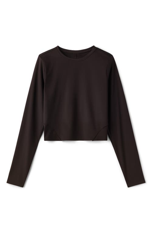 Rhone Serene Fitted Long Sleeve Performance Top In Brown