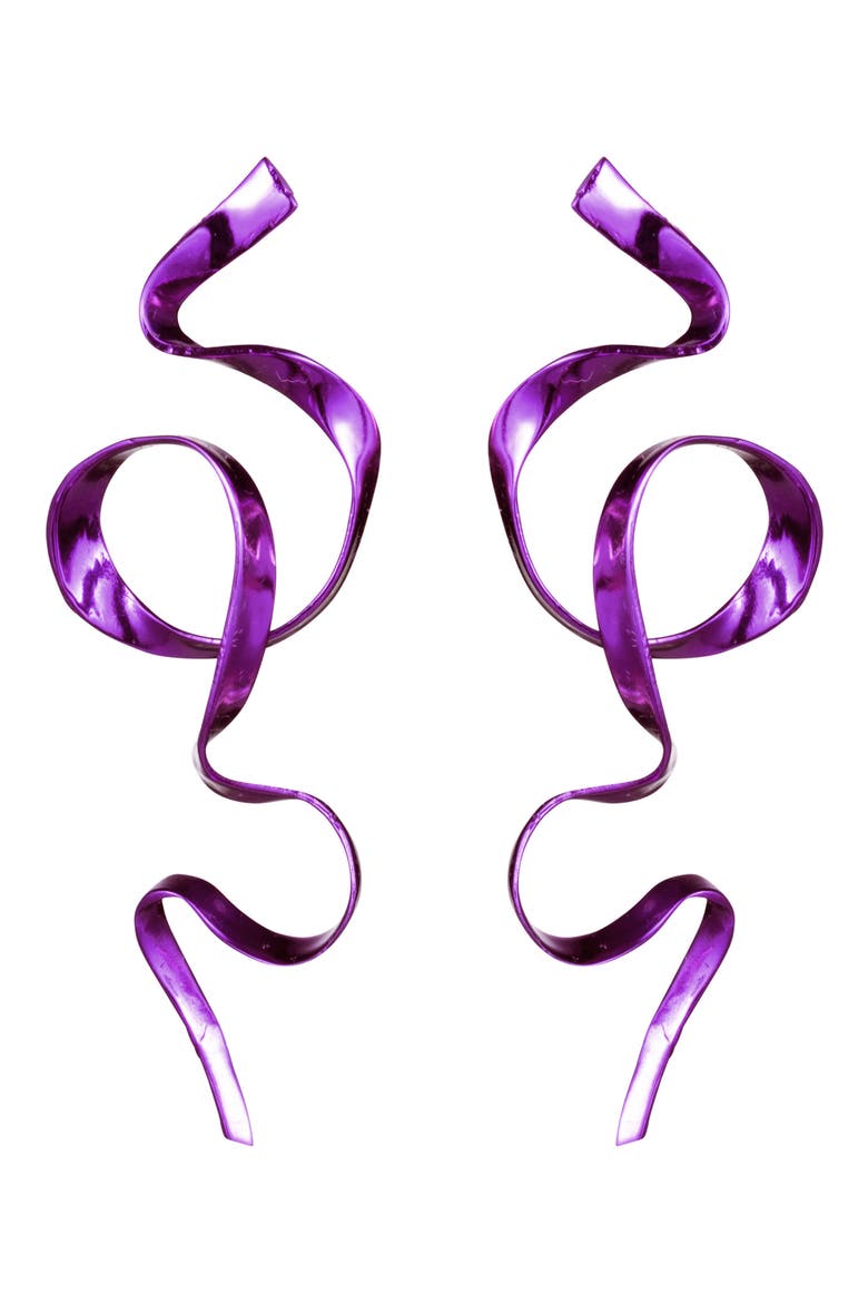 Allegro Ribbon Drop Earrings, Main, color, VIOLET