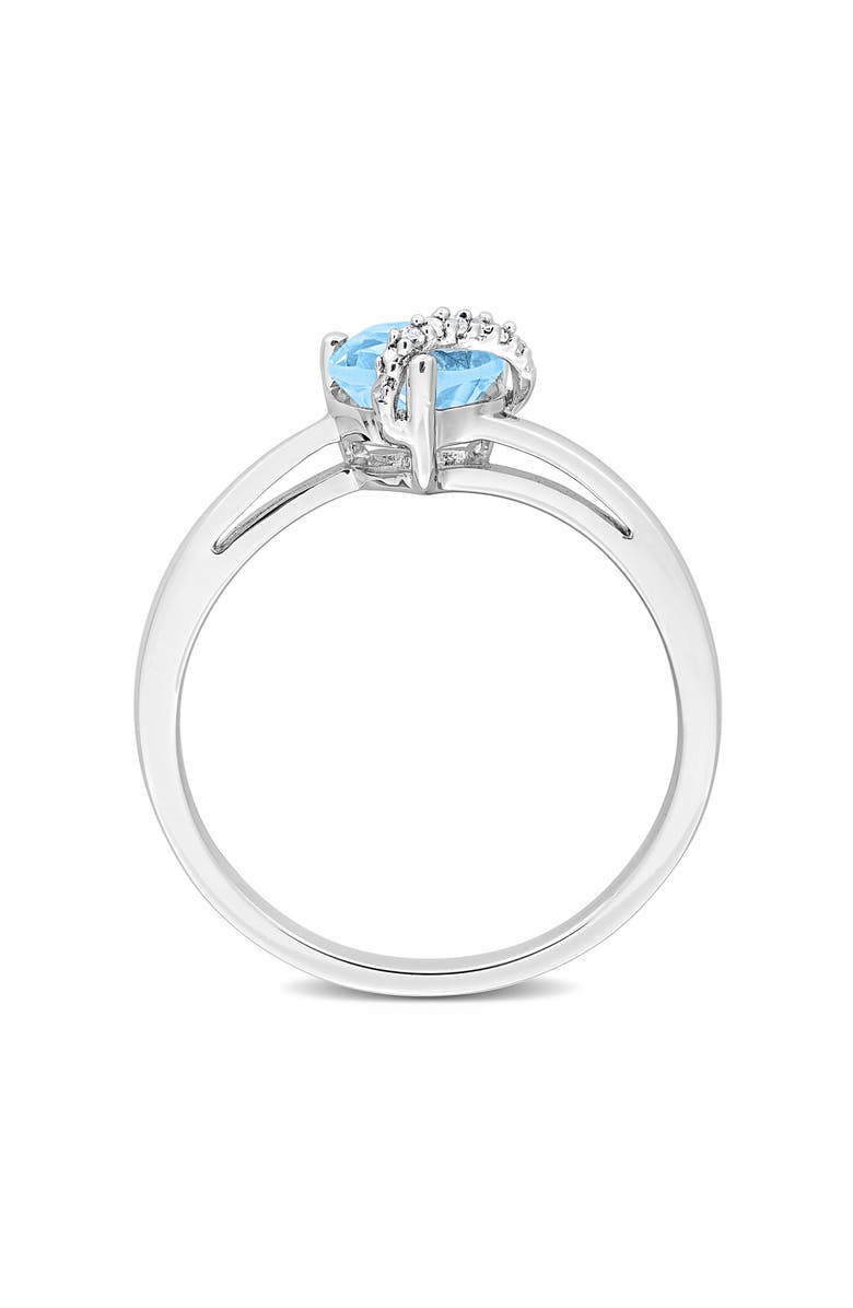 DELMAR Blue Topaz & Diamond Heart Ring - 0.009ct., Alternate, color, Blue