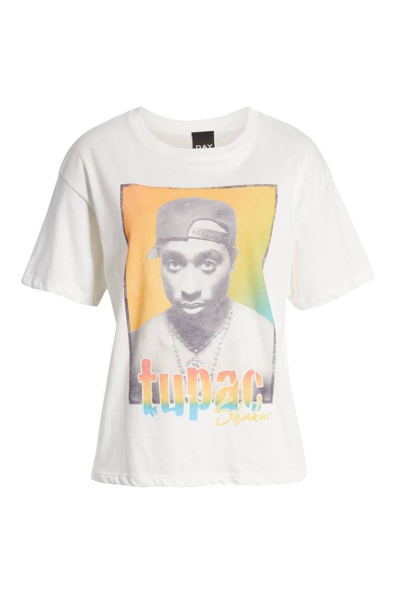 by Daydreamer Tupac Graphic Tee, Alternate, color, WHITE