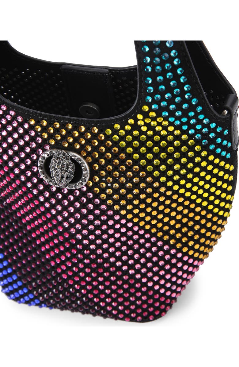 Kurt Geiger London Small Chelsea Crystal Leather Hobo Bag, Alternate, color, Charcoal