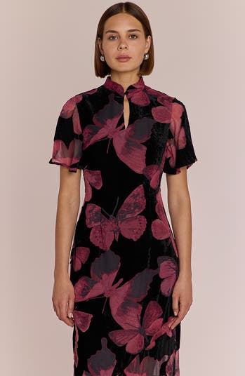 Kyoto Butterfly Print Dress