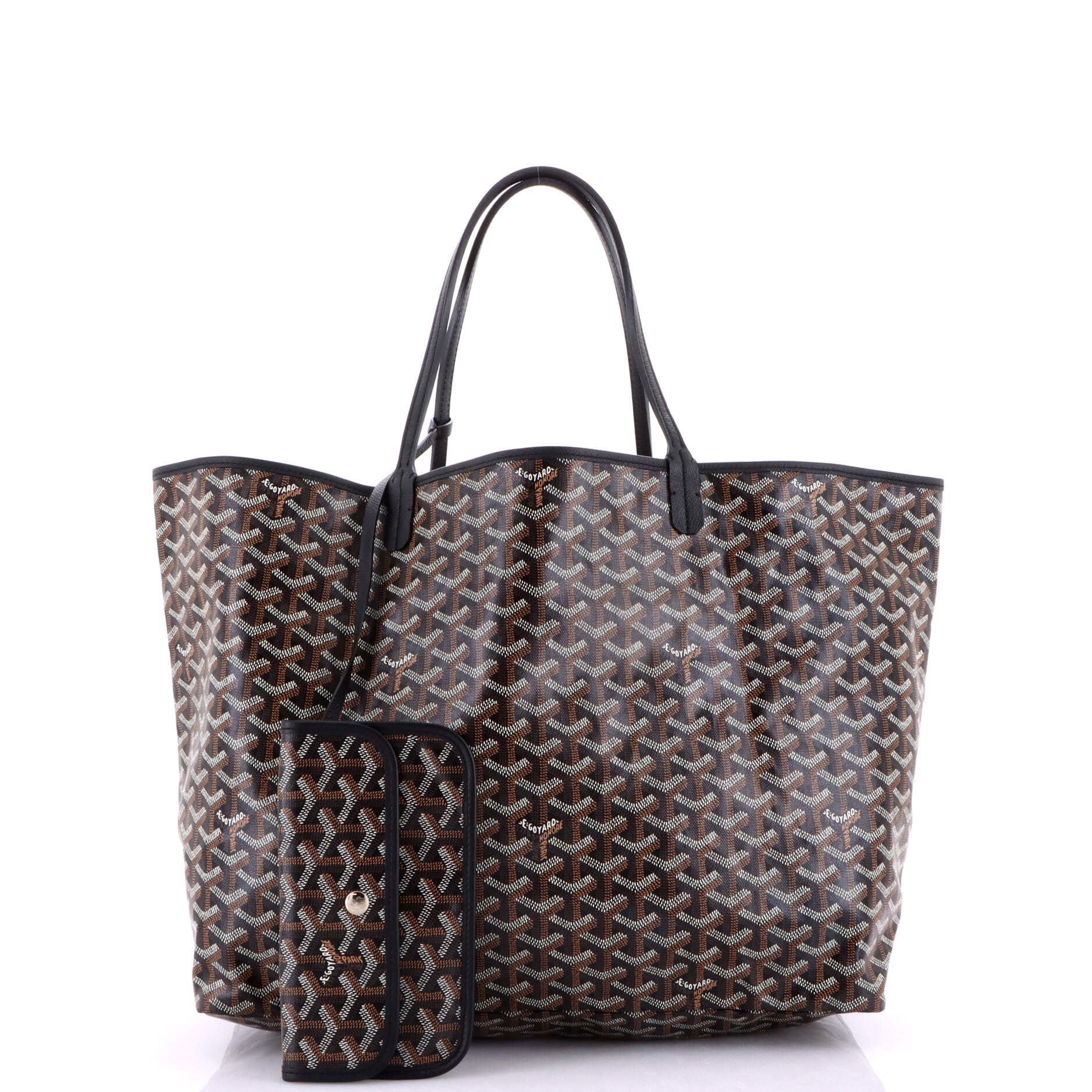 Pre-Owned Goyard Saint Louis Tote Coated Canvas GM, Alternate, color, Black