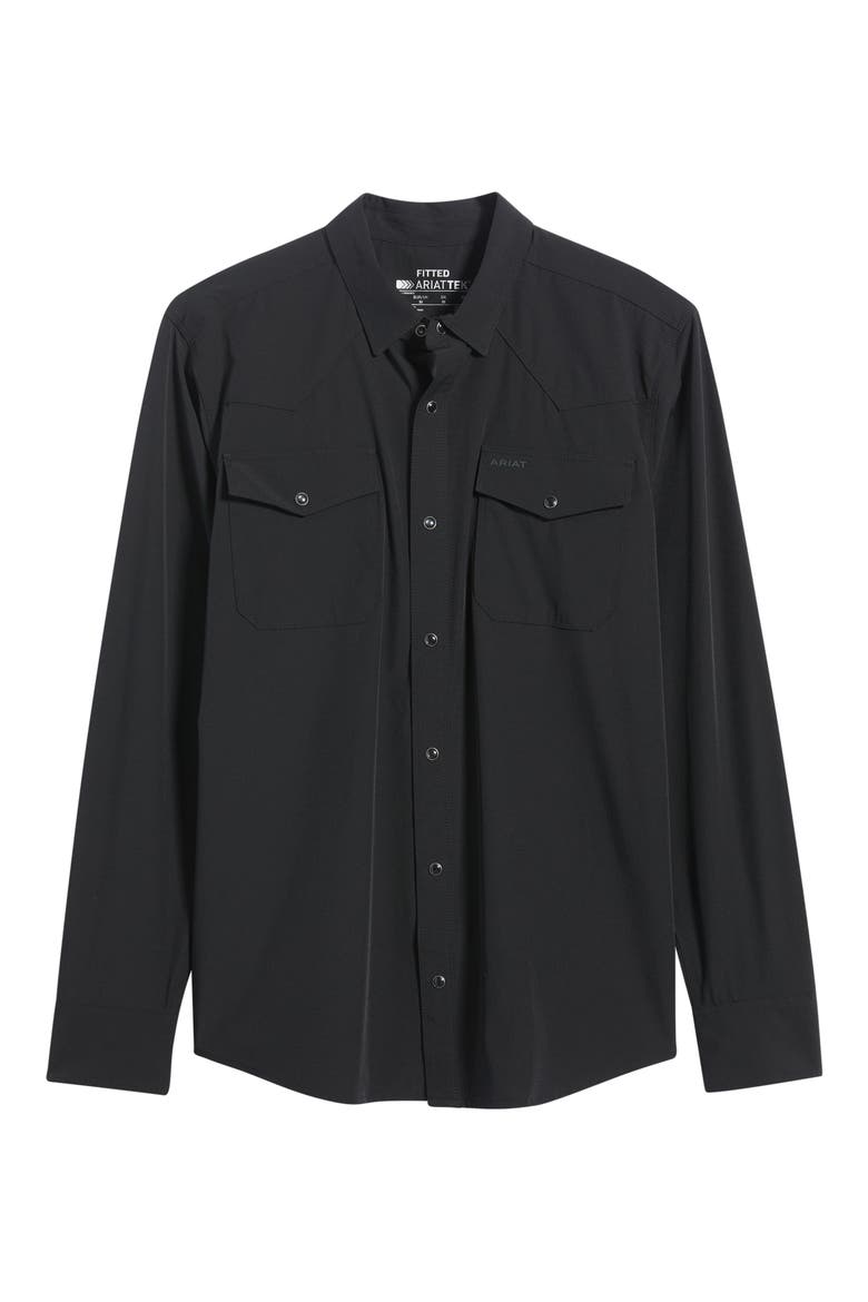 Frontiertough VentTEK Long Sleeve Performance Western Shirt, Alternate, color, BLACK