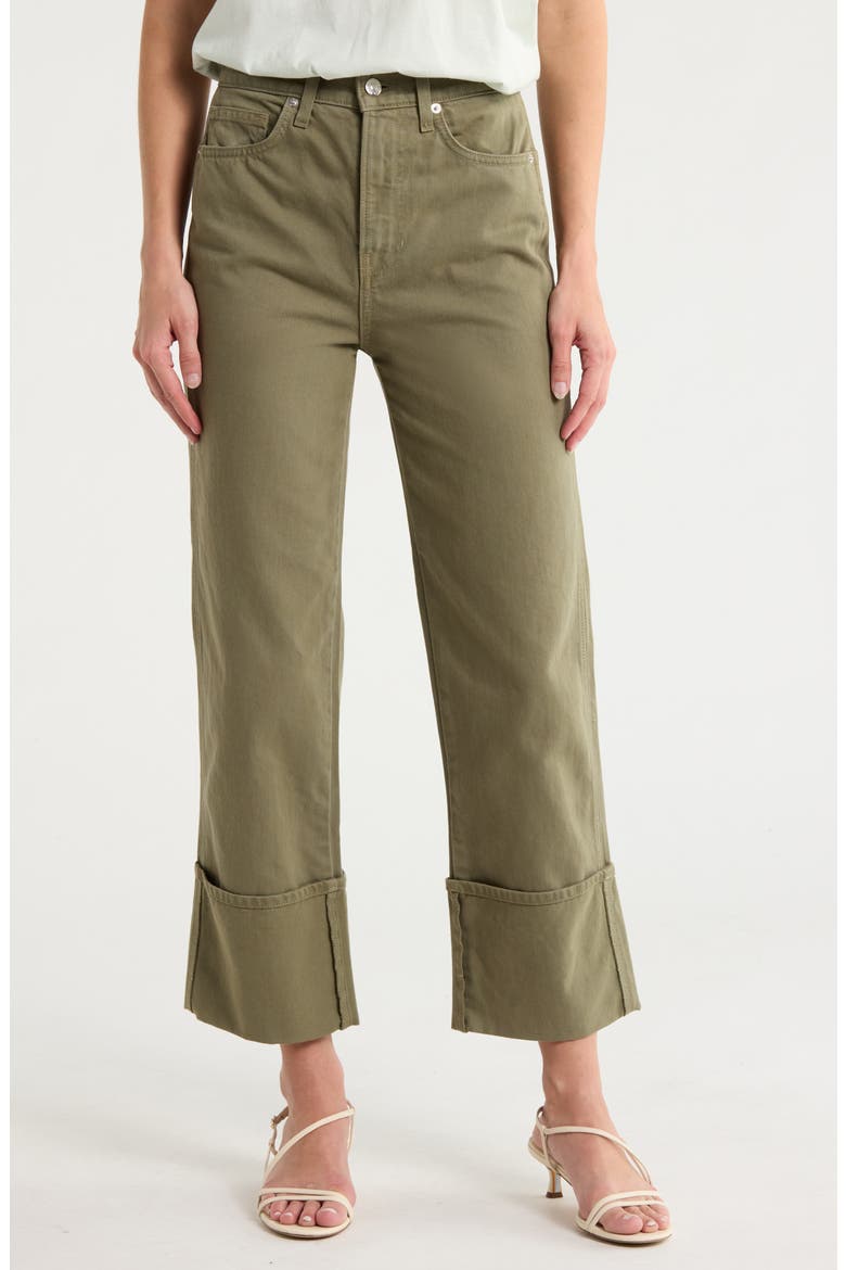 Dylan High Waist Ankle Straight Leg Jeans, Main, color, STONE ARMY