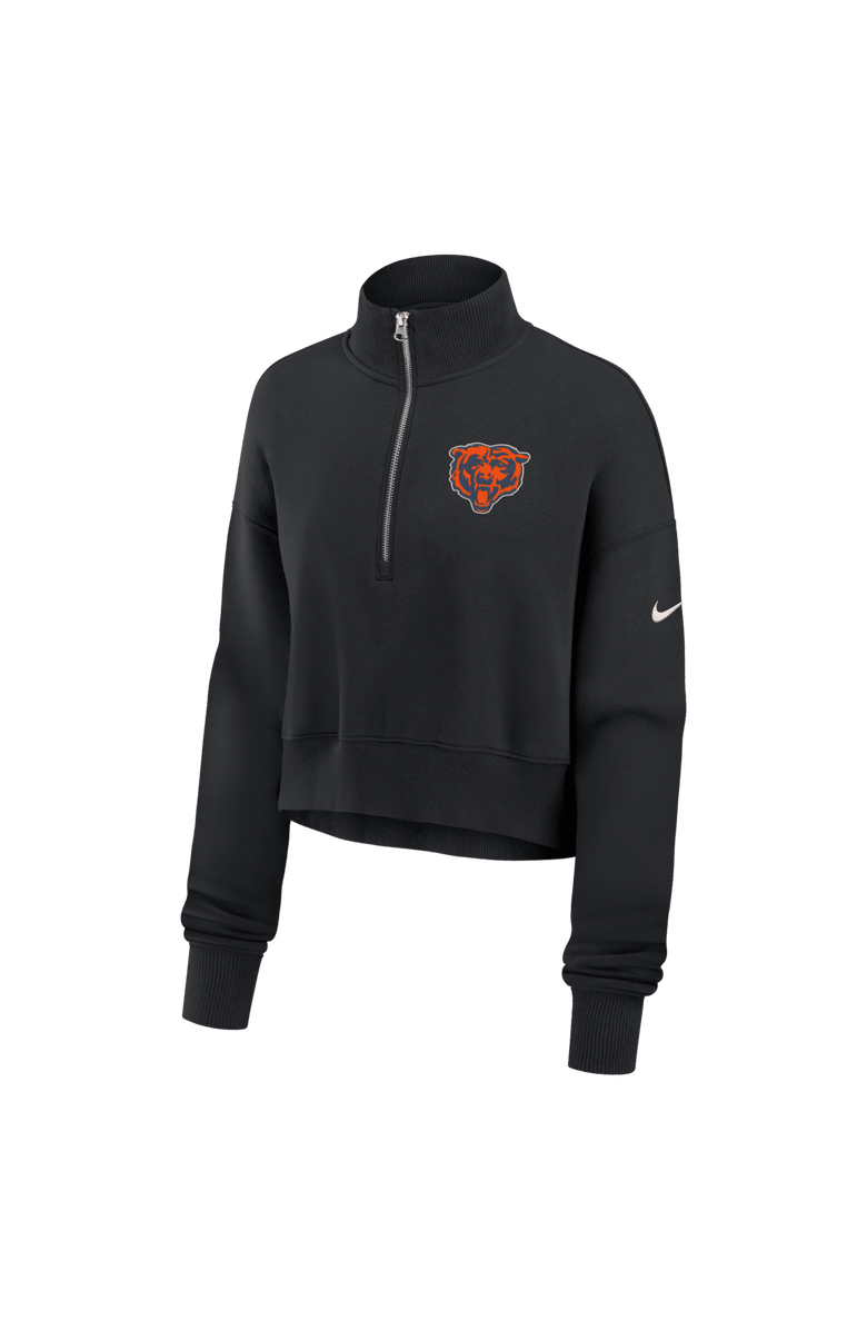 Nike Women's Nike Black Chicago Bears Legacy Phoenix Fleece Cropped Half-Zip Sweatshirt, Alternate, color, Black