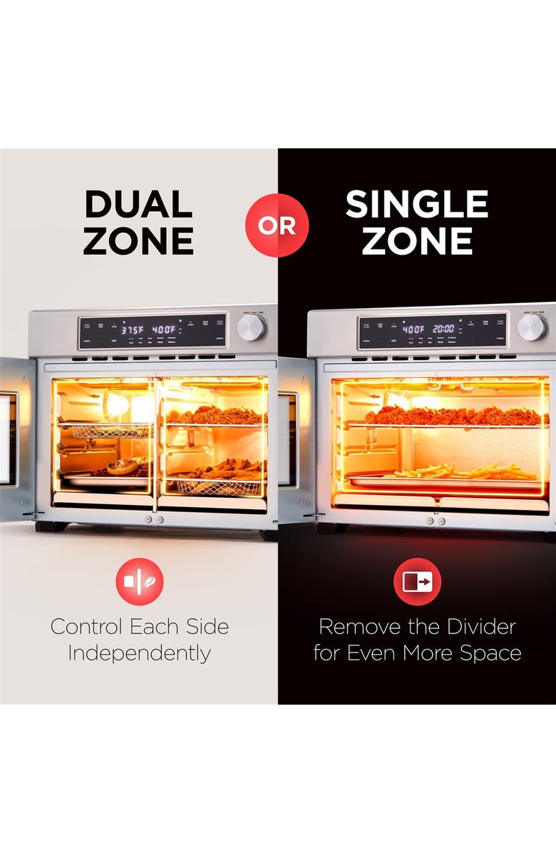 Ivation Dual Zone 10-in-1 Air Fryer & Toaster Oven - Up to 450°, 1800W Temperature Control, Alternate, color, Silver