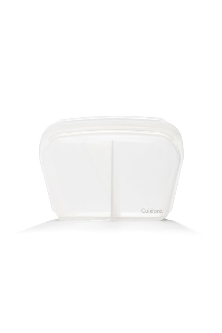 Pack-It Silicone Reusable Stand Up Storage Bag w/Divider, 1300ml/44 oz, Main, color, Clear