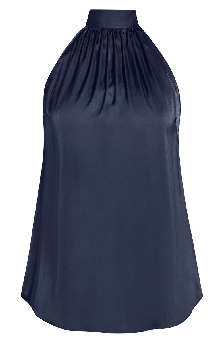 City Chic Eileen Sleeveless Satin Top, Alternate, color, Navy