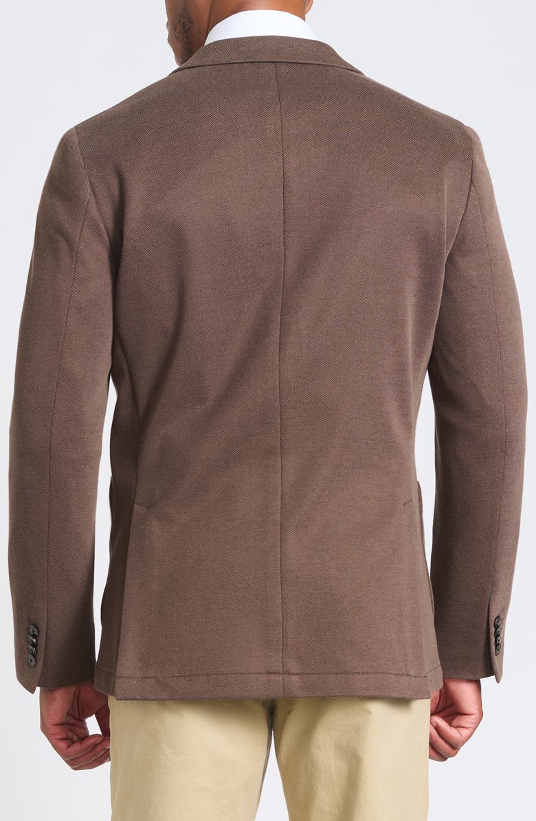SAVILE ROW CO Brown Piqué Knit Sport Coat, Alternate, color, Brown