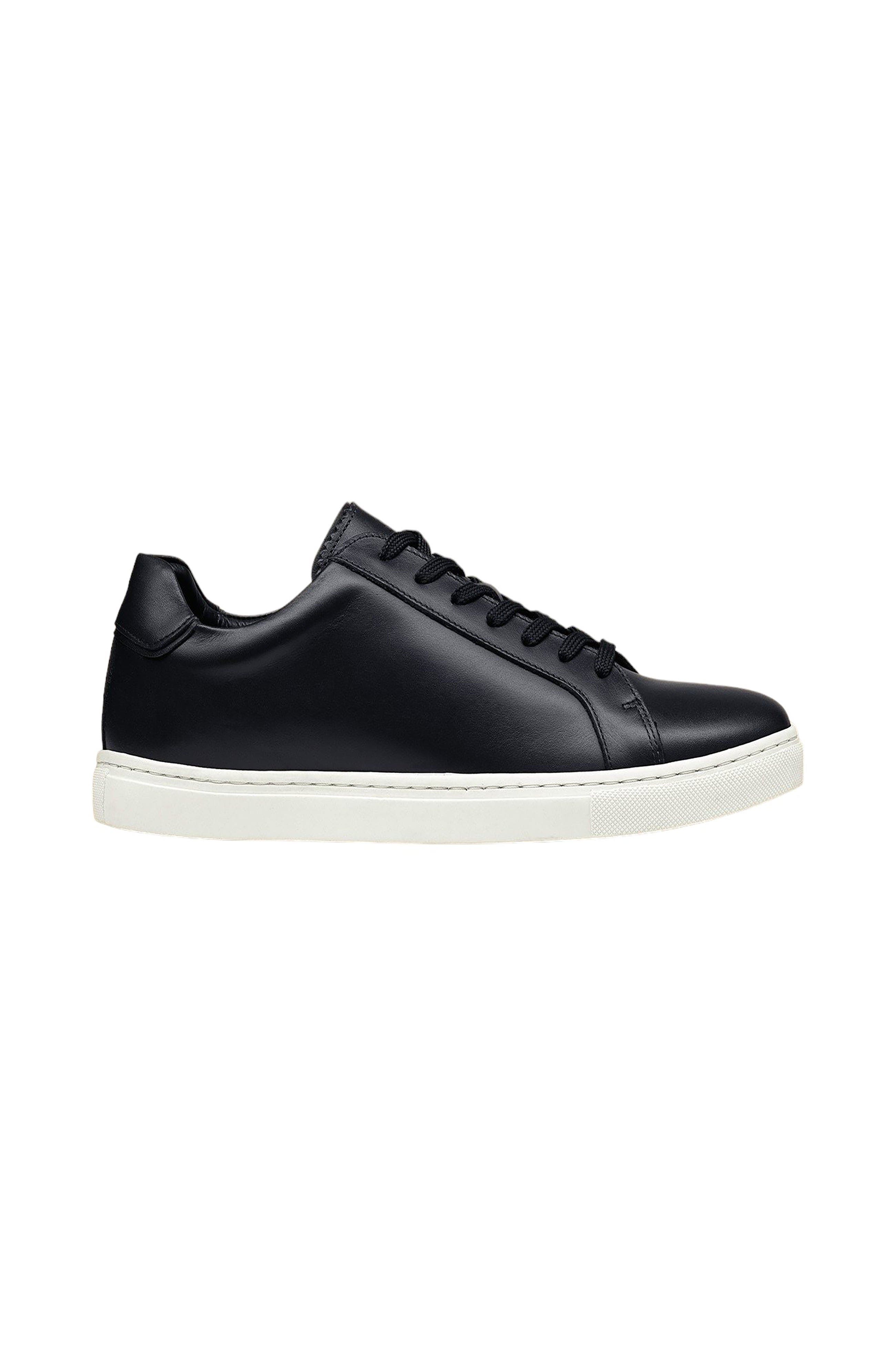 Leather Sneaker, Alternate, color, Navy