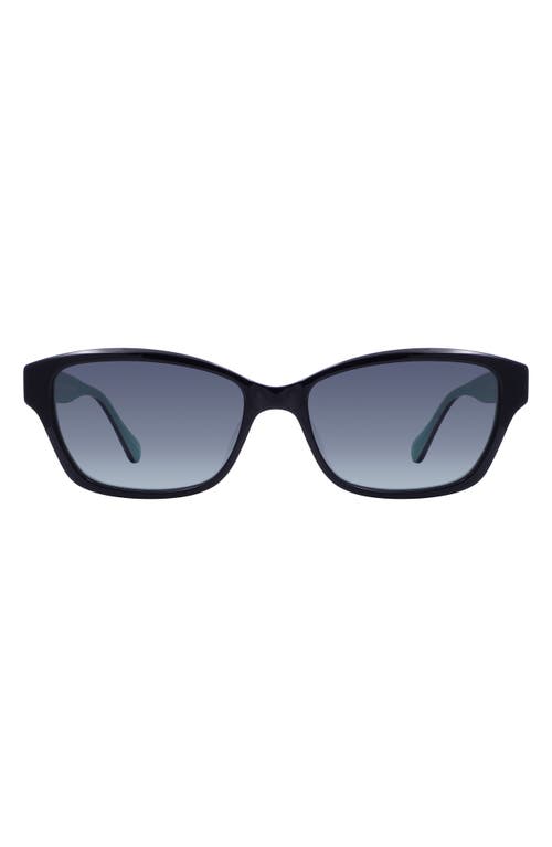 Kate Spade New York Ayla 53mm Gradient Rectangular Sunglasses In Blackgreen/dark Grey Sf
