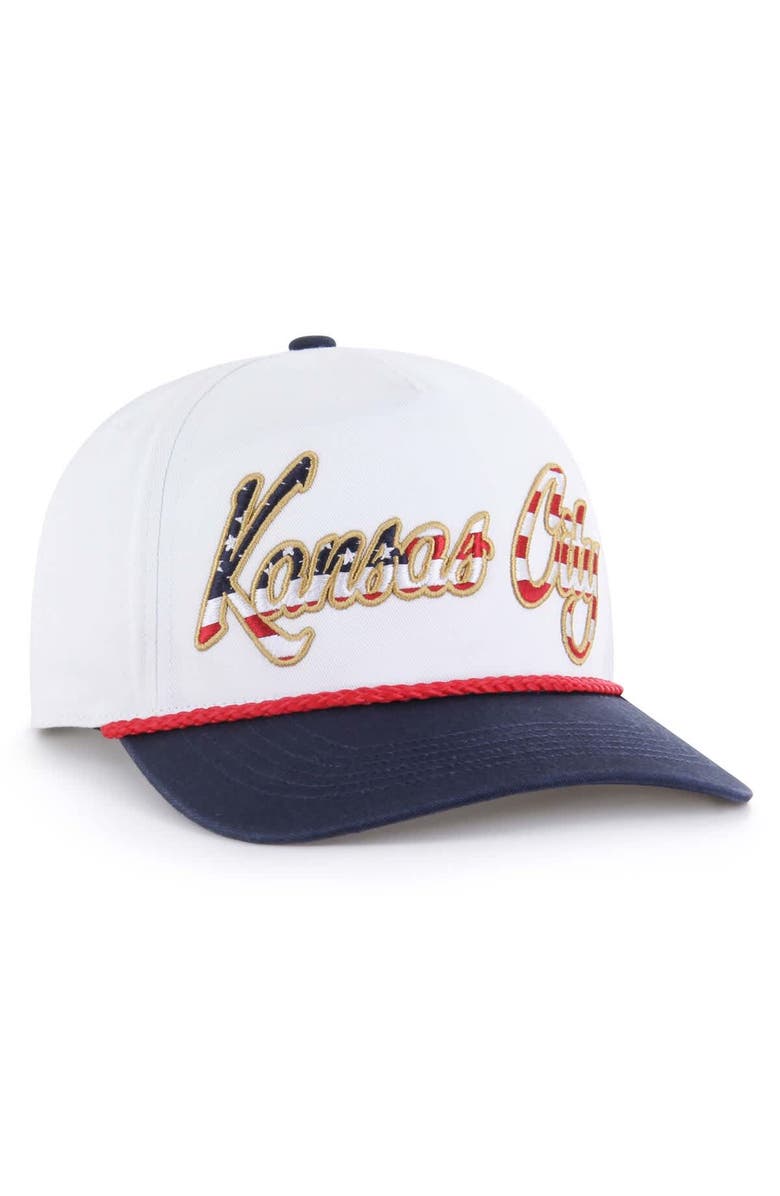 '47 Men's '47 White Kansas City Royals Patriotic Overhand Hitch Adjustable Hat, Alternate, color, White