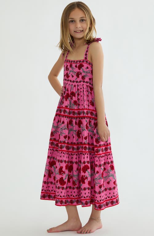 Beach Riot Kids' Floral Tiered Dress In Animal Print