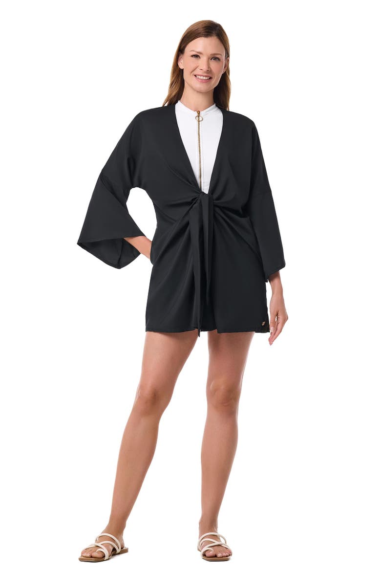 Ocean Drive Cover-Up with Front Tie, UPF 50+ Sun Protection, Main, color, Black