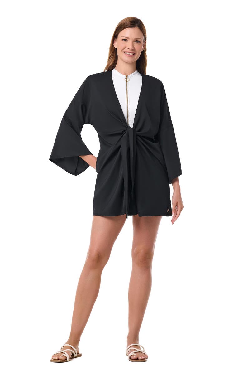 Coolibar Cover-Up with Front Tie - UPF 50+ Sun Protection - Ocean Drive, Alternate, color, Black
