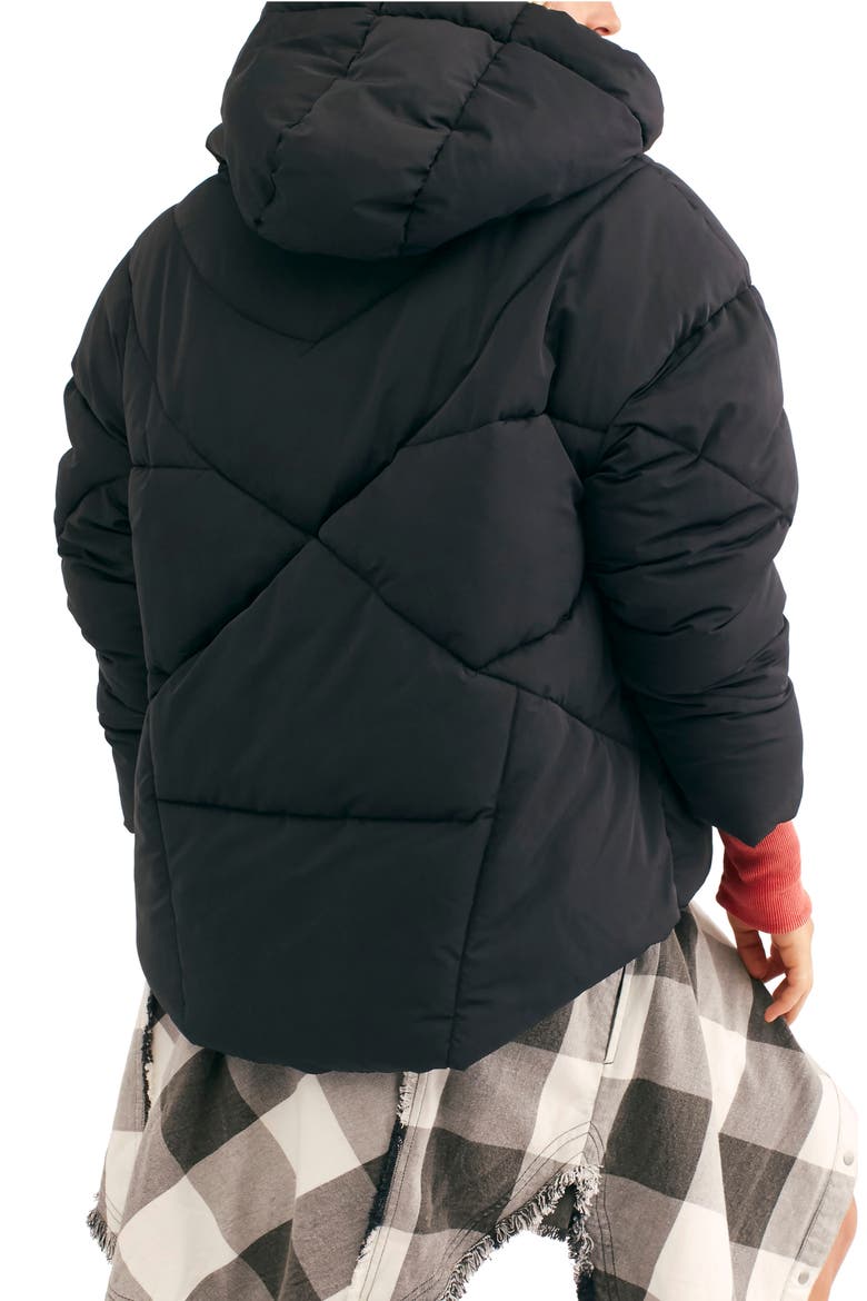 Hailey Hooded Puffer Jacket, Alternate, color, BLACK
