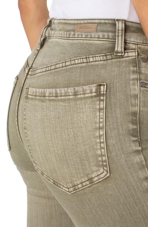 Liverpool Los Angeles Hannah Frayed Crop Flare Jeans In Green