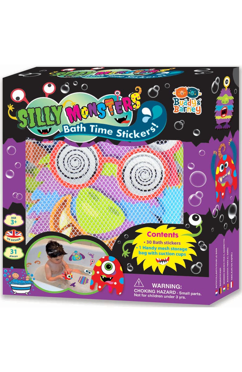 Buddy & Barney Silly Monsters Bath Time Stickers, Main, color, Multicolored