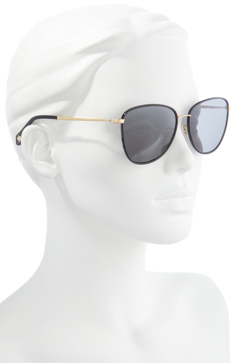 Mohala Eyewear Leahi Nose Pads 59mm Polarized Round Sunglasses, Alternate, color, Black Jade