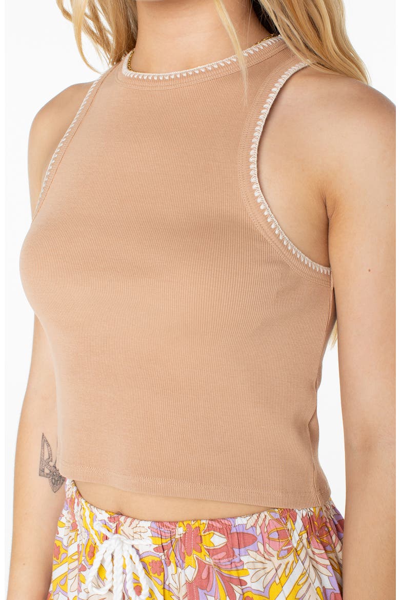Meant to Be Whipstitch Trim Crop Tank, Alternate, color, PRALINE SOLID