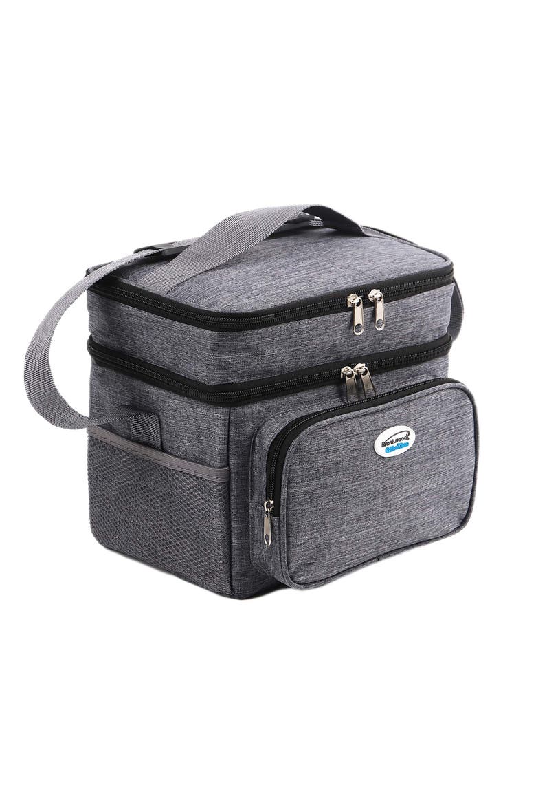 6 Can Insulated Cooler Bag in Grey with Hard Liner, Main, color, Grey