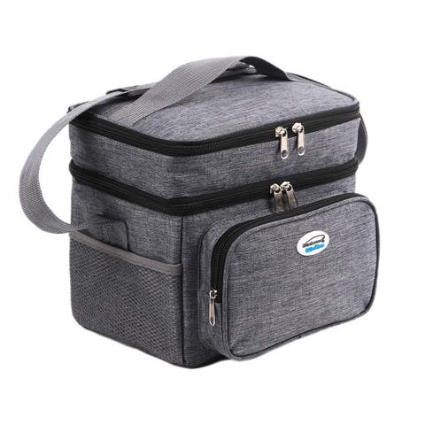 6 Can Insulated Cooler Bag in Grey with Hard Liner