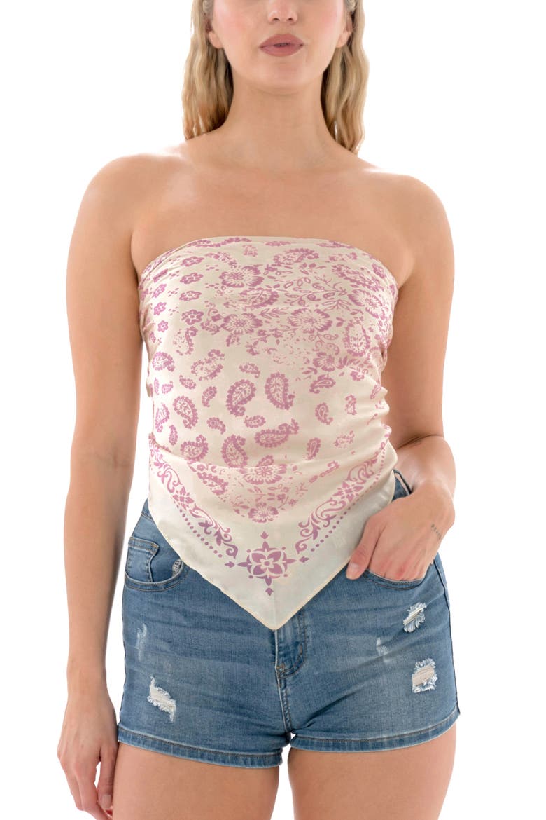 Satina Paisley Square Scarf, Alternate, color, BLUSH