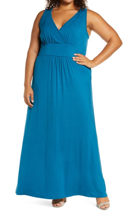 Surplice Maxi Dress (Plus Size)