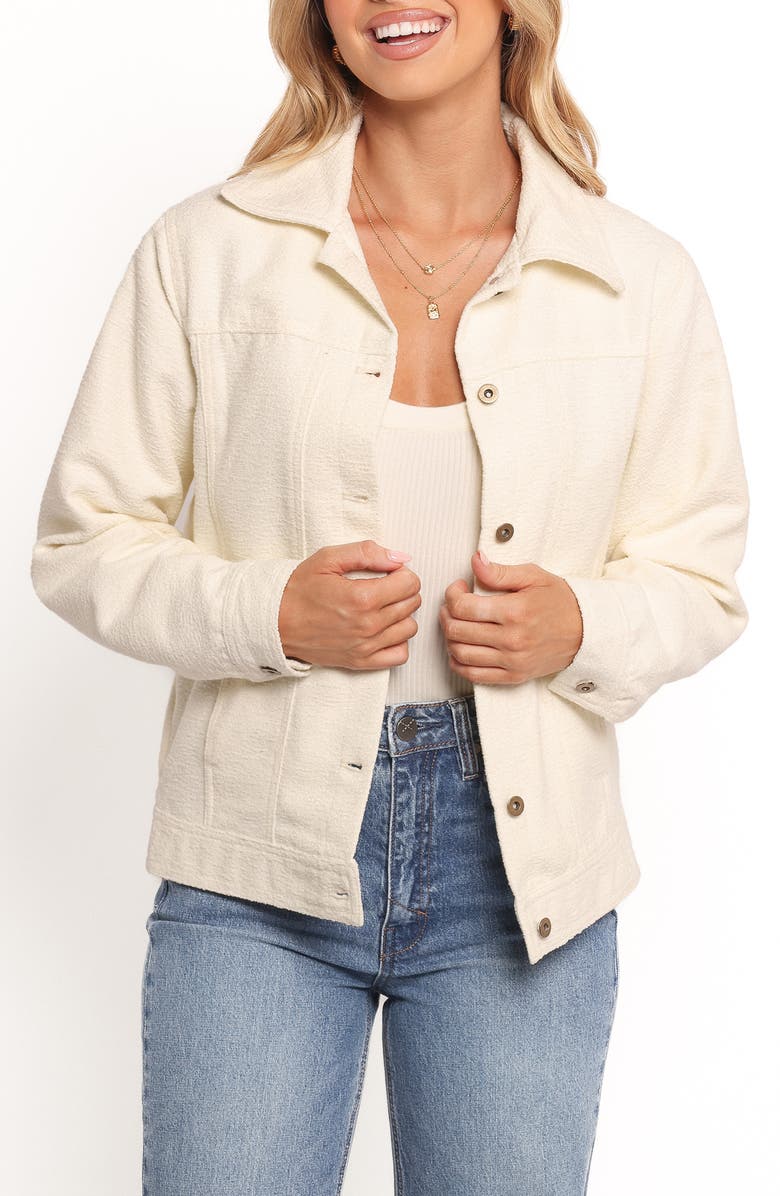 Petal & Pup Sandy Bouclé Jacket, Main, color, White