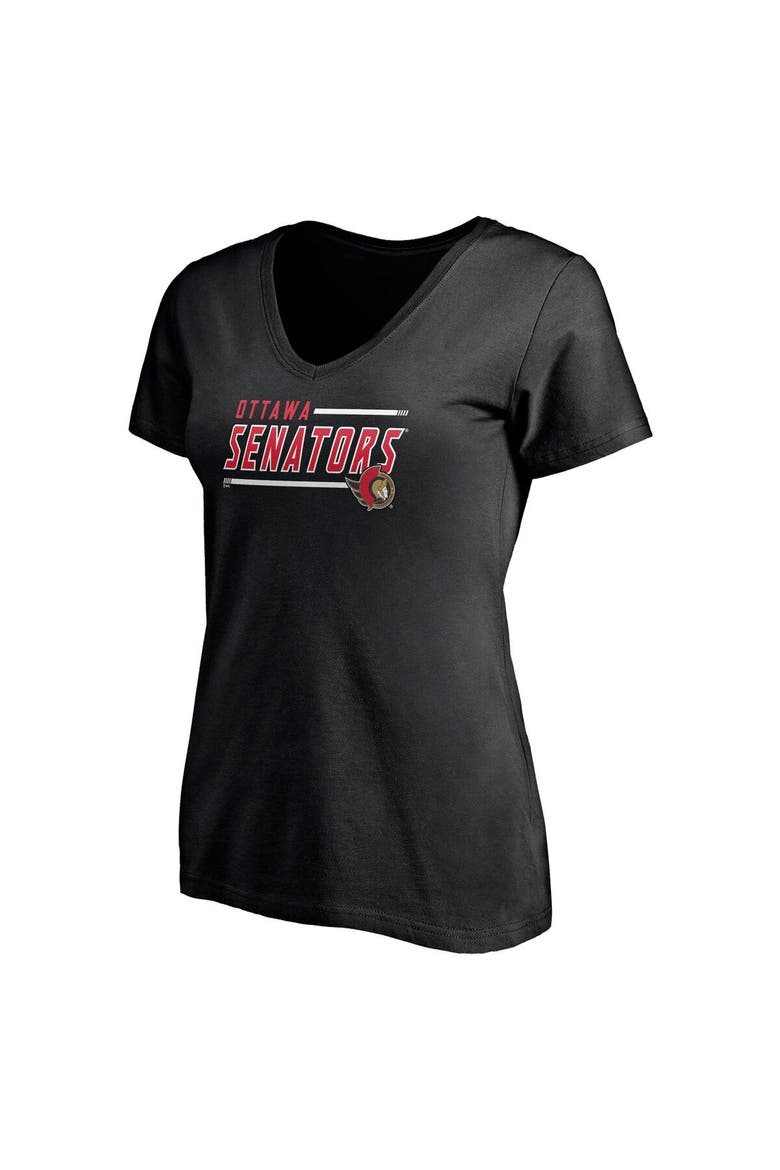 Women's Fanatics Branded Black Ottawa Senators Plus Size Mascot In Bounds V-Neck T-Shirt, Alternate, color, Black