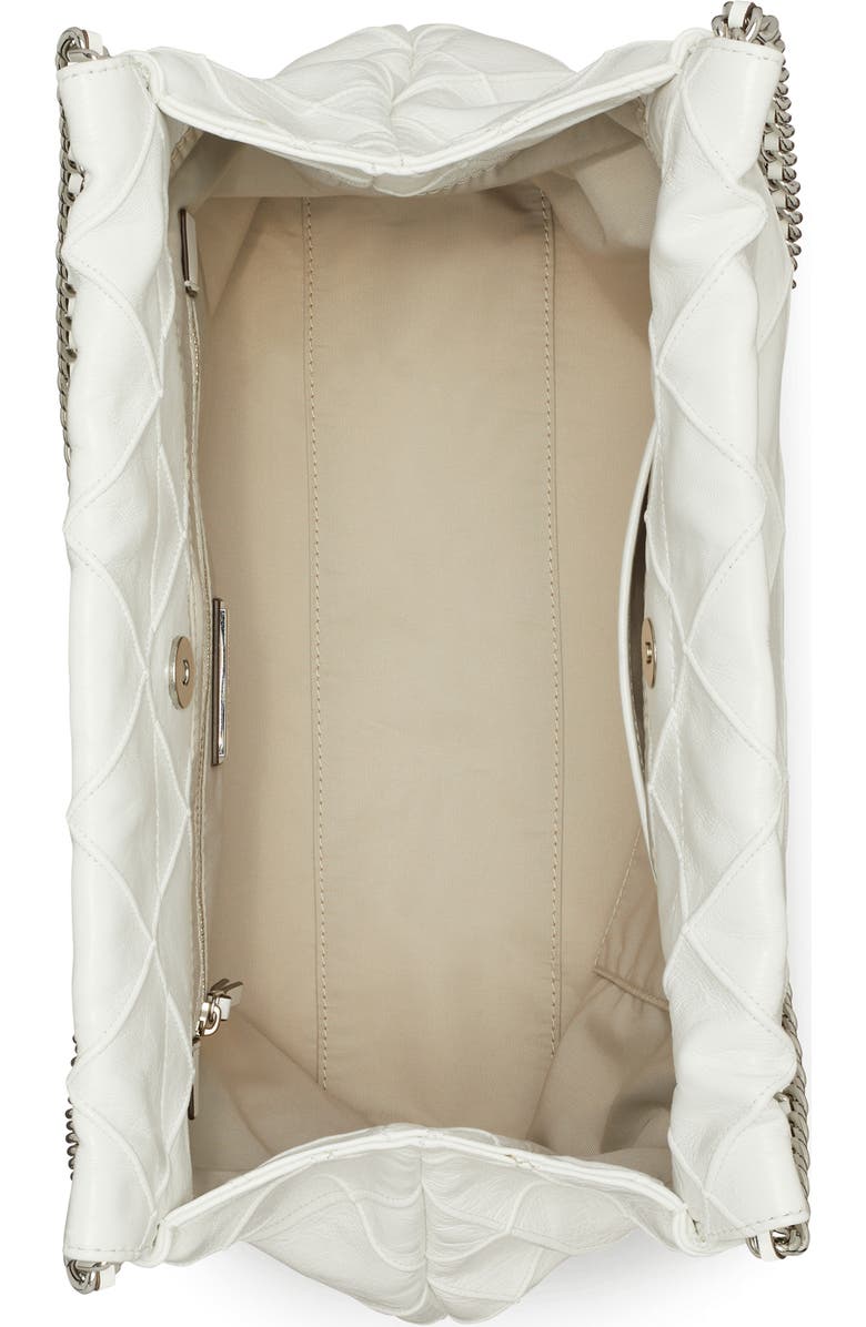 Tory Burch Fleming Distressed Quilted Leather Hobo Bag, Alternate, color, Blanc