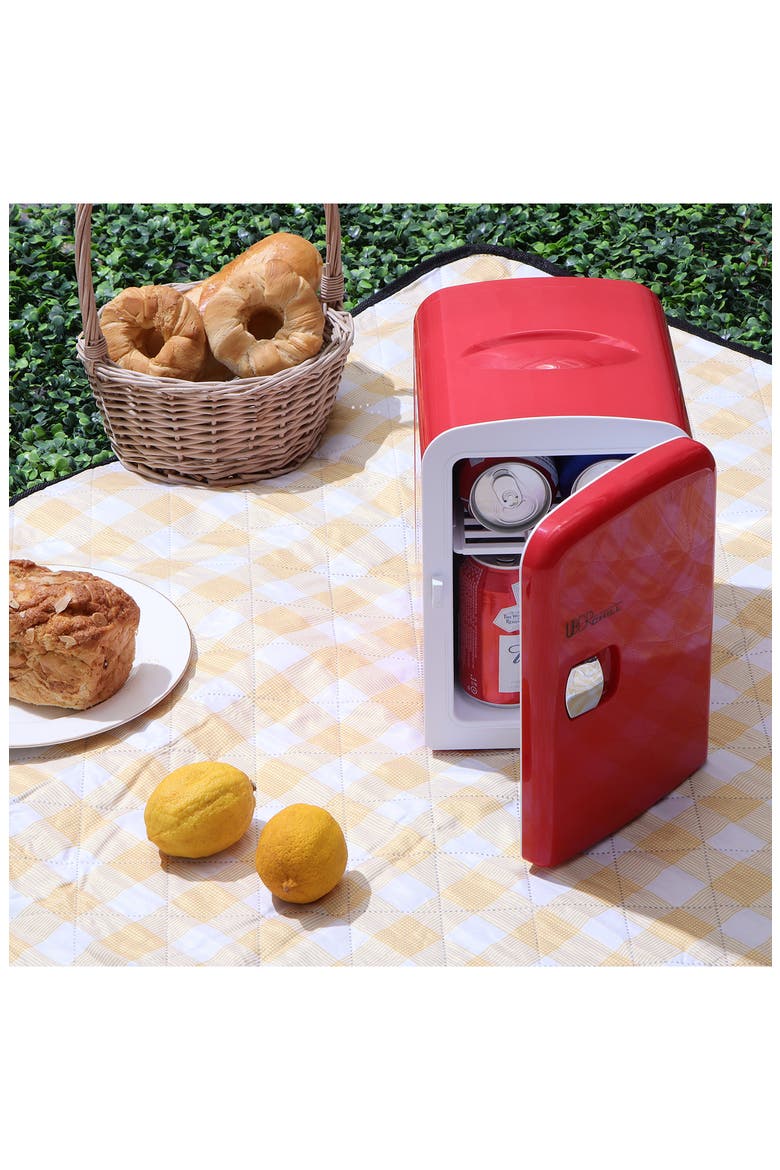 6-Can Mini Fridge - Red, Alternate, color, RED
