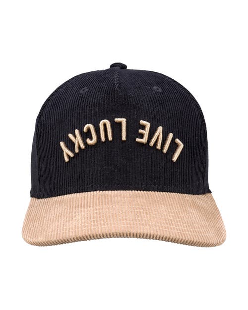 Black Clover Cord Upside Down Luck 5 Hat in Brown 