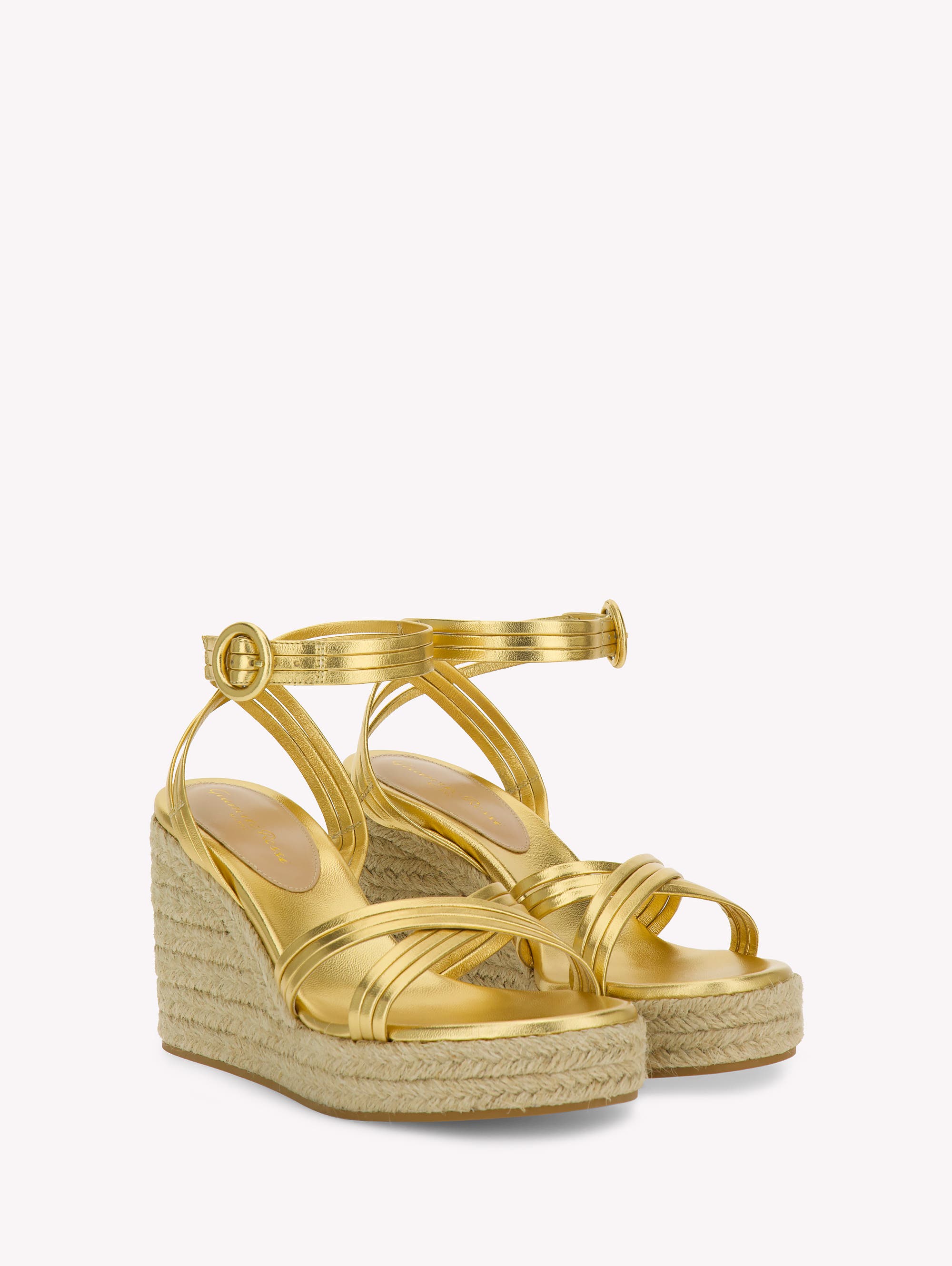 Gianvito Rossi Lianne Beach Espadrillas, Alternate, color, Gold Nappa