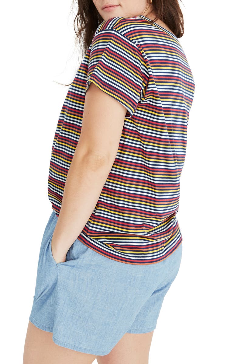 Madewell Rainbow Stripe Ex-Boyfriend Tee, Alternate, color,