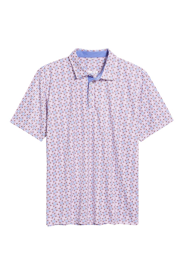 Sutton Print Golf Polo, Alternate, color, IRIS