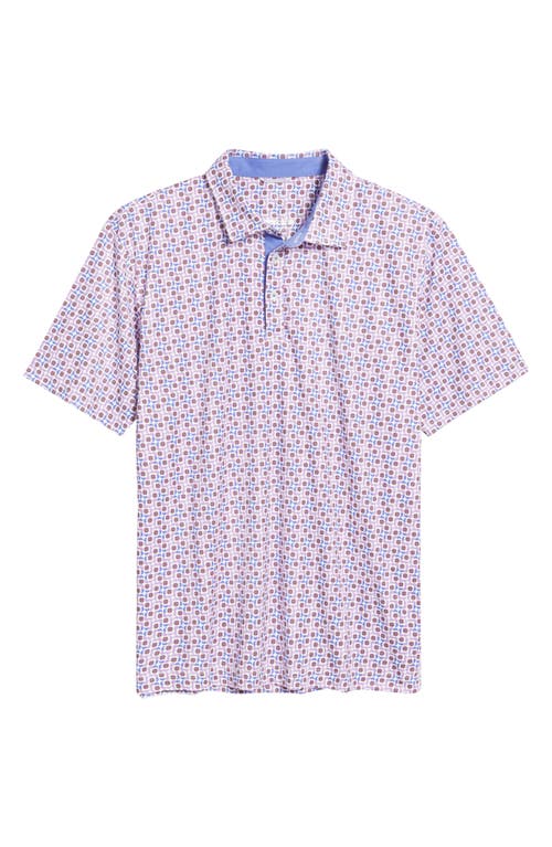 Swannies Sutton Print Golf Polo In Iris