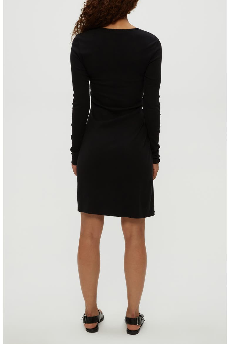 Marina Side Ruched Long Sleeve Dress, Alternate, color, BLACK