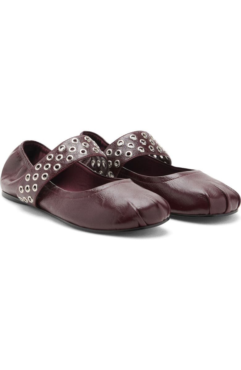 MANGO Mary Jane Ballet Flat, Main, color, Burgundy
