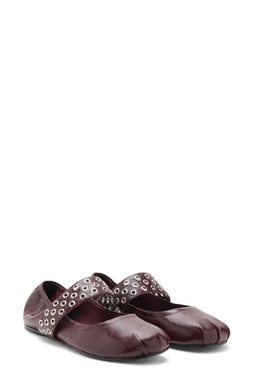 Mango Mary Jane Ballet Flat In Burgundy