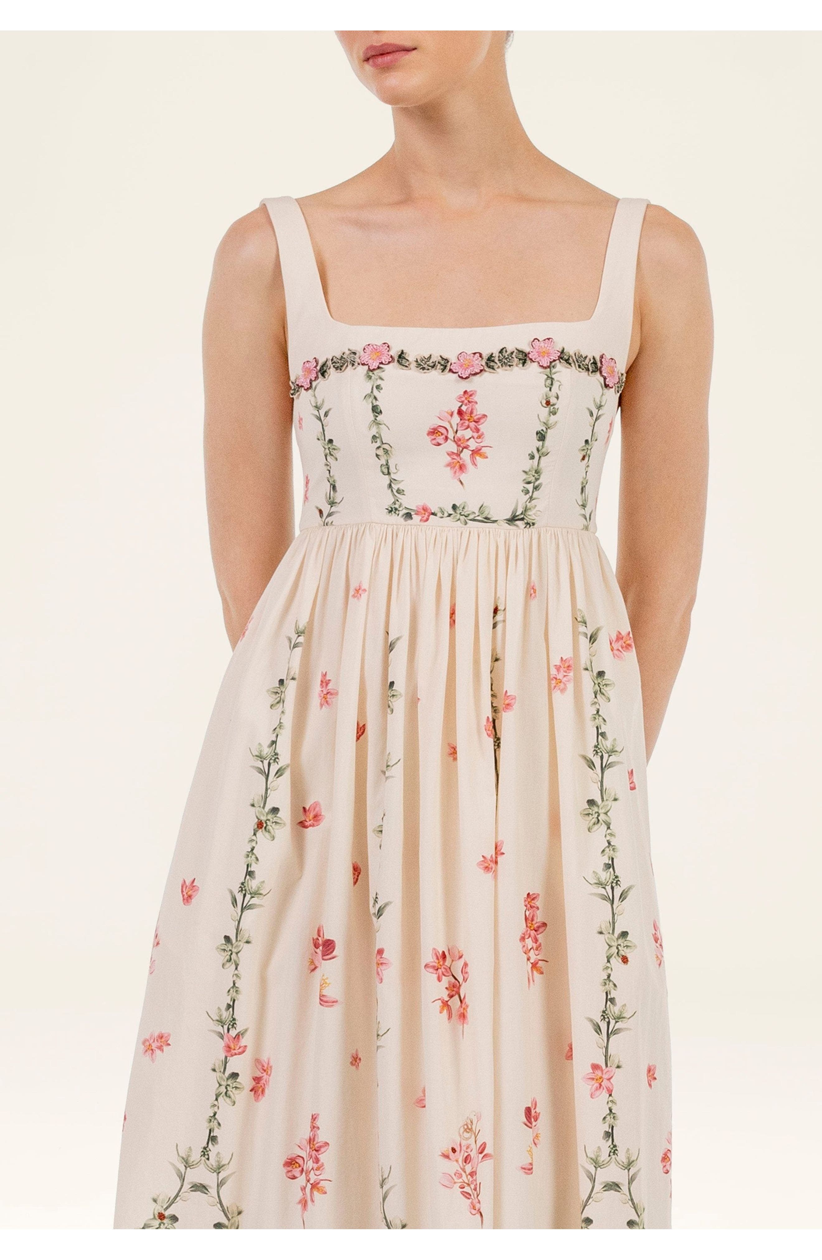 barbara madera midi dress Agua by Agua Bendita Barbara Midi Dress in Cream