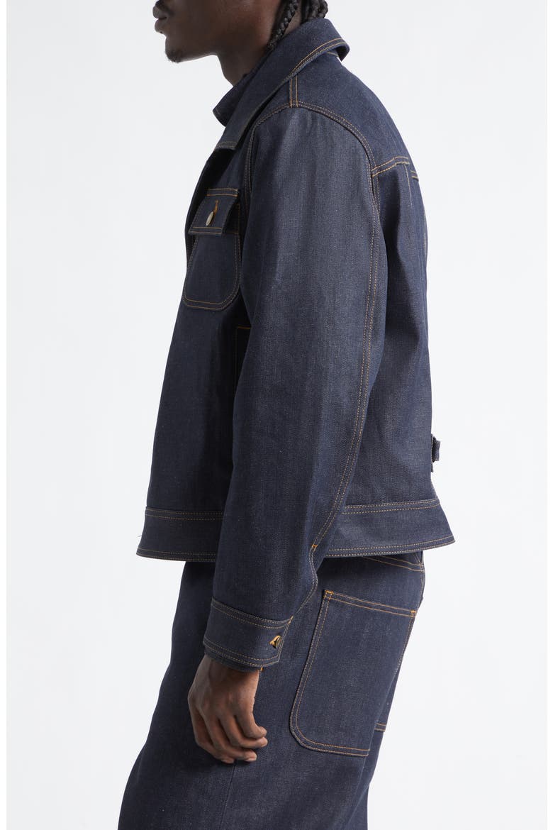 Selvedge Denim Backstrap Utility Jacket, Alternate, color, NAVY