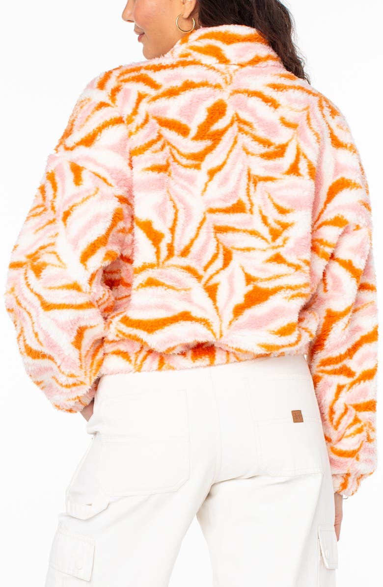 Roxy Cold Surf Print Fleece Jacket, Alternate, color, Parchment