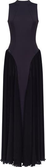 Elegant Mock Neck Maxi Dress