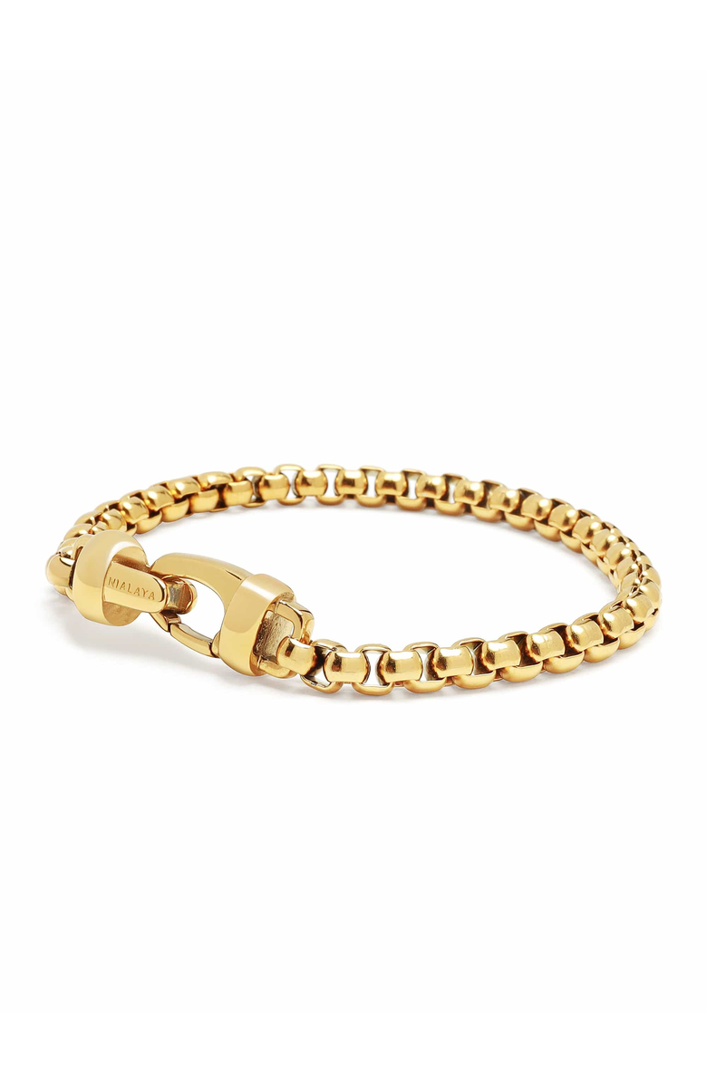 Nialaya Classic Gold Box Chain Bracelet, Alternate, color, Gold